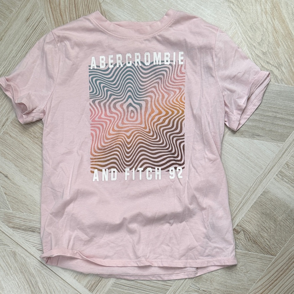 Abercrombie & Fitch Kids Pink Wave Graphic Tee